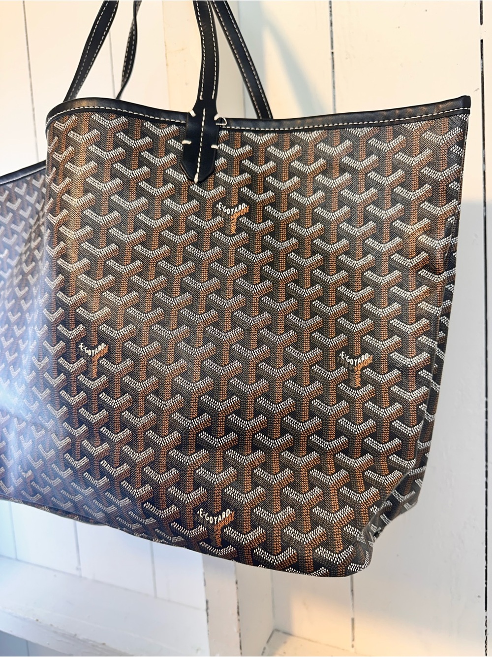St. Louis Tote Bag Brown Black Beautiful Structured Carryall Fall College - Picture 3 of 10